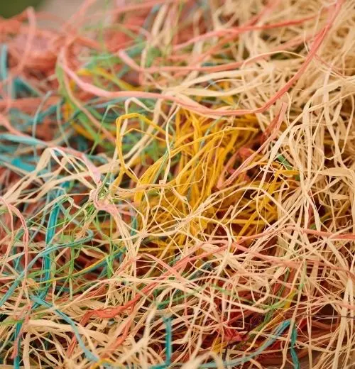 A pile of colourful thread.