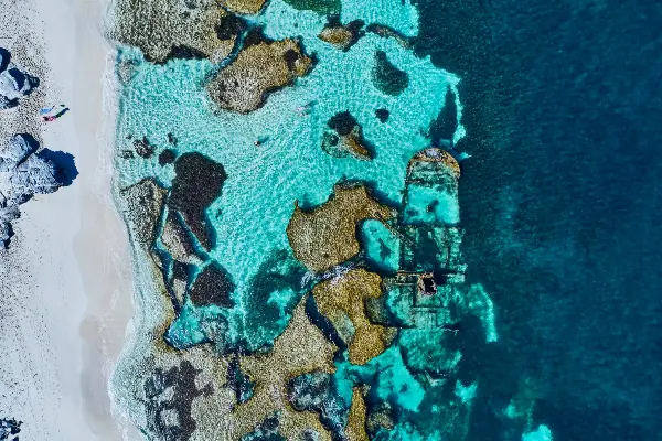 Shipwreck of the Shark on the shore of Wadjemup / Rottnest Island.
