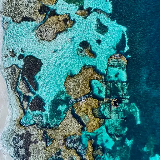 Shipwreck of the Shark on the shore of Wadjemup / Rottnest Island.