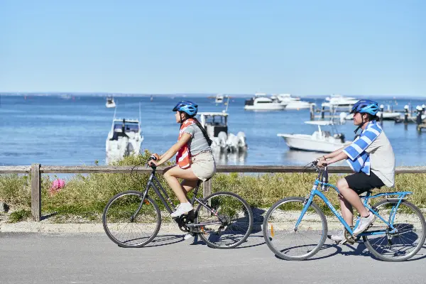 Cycling along Thomson Bay