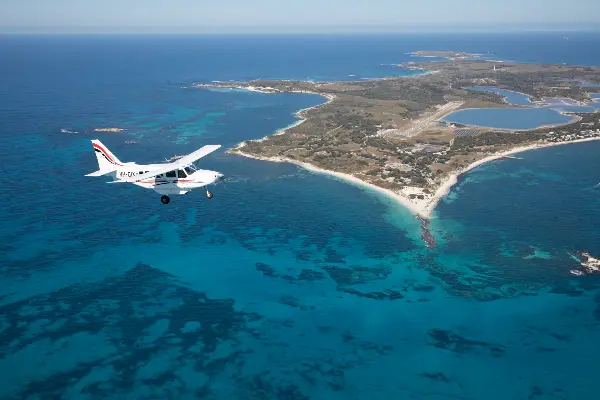 Flying over the island