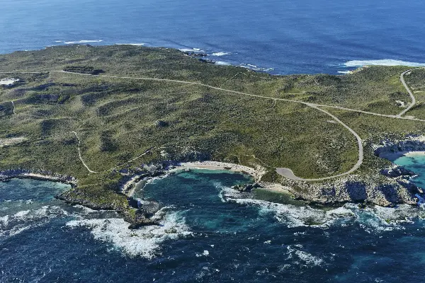 Aerial view of the island