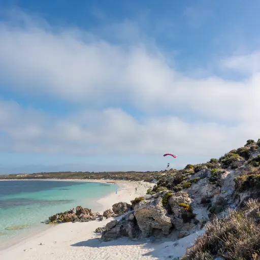 Salmon Bay with Skydive Geronimo landing | Wadjemup/Rottnest Island Golf Course