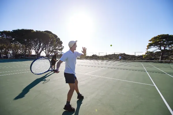 Tennis player on the courts at Wadjemup/Rottnest Island