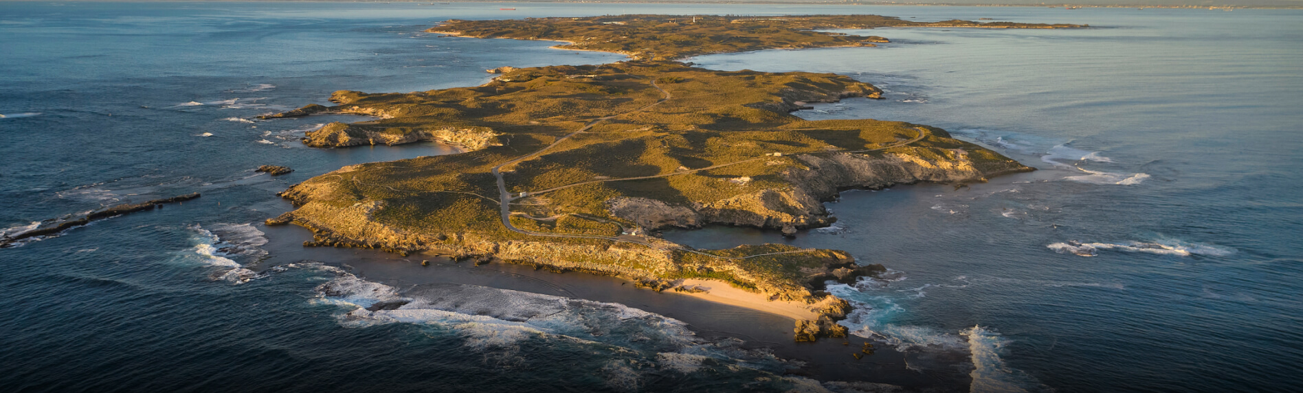 Aerial view of the island