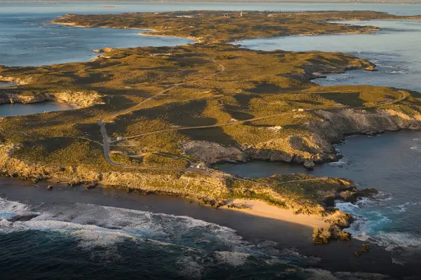 Aerial view of the island