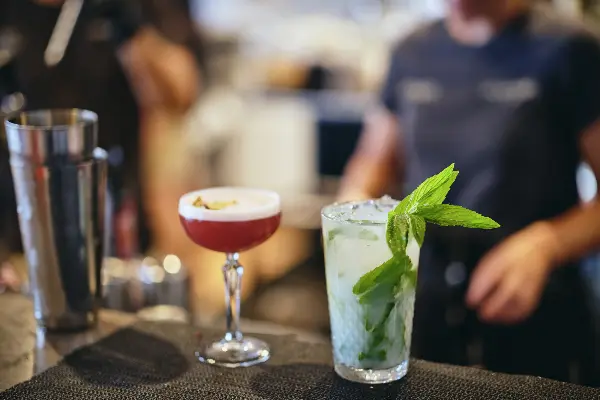 Bartender making cocktails at the Samphire Rottnest Bayside Bar in Thomson Bay