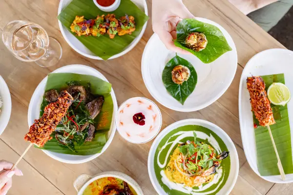 Spread of delicious food from Lontara on Rottnest Island.