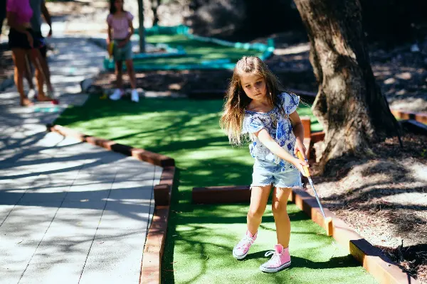 Family mini golf fun