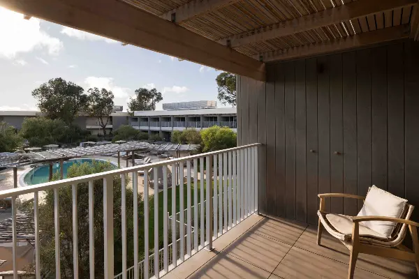 Samphire balcony overlooking the pool.