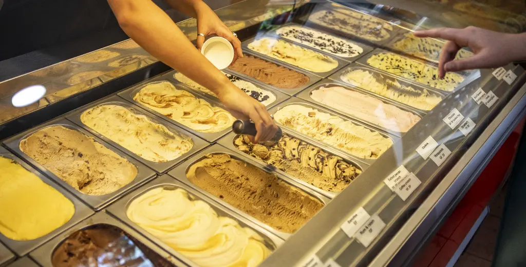 A choice of icecreams at Simmos Rottnest