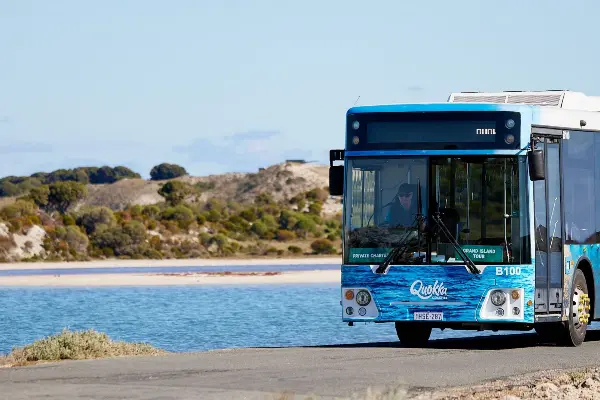 Bus driving through the lakes