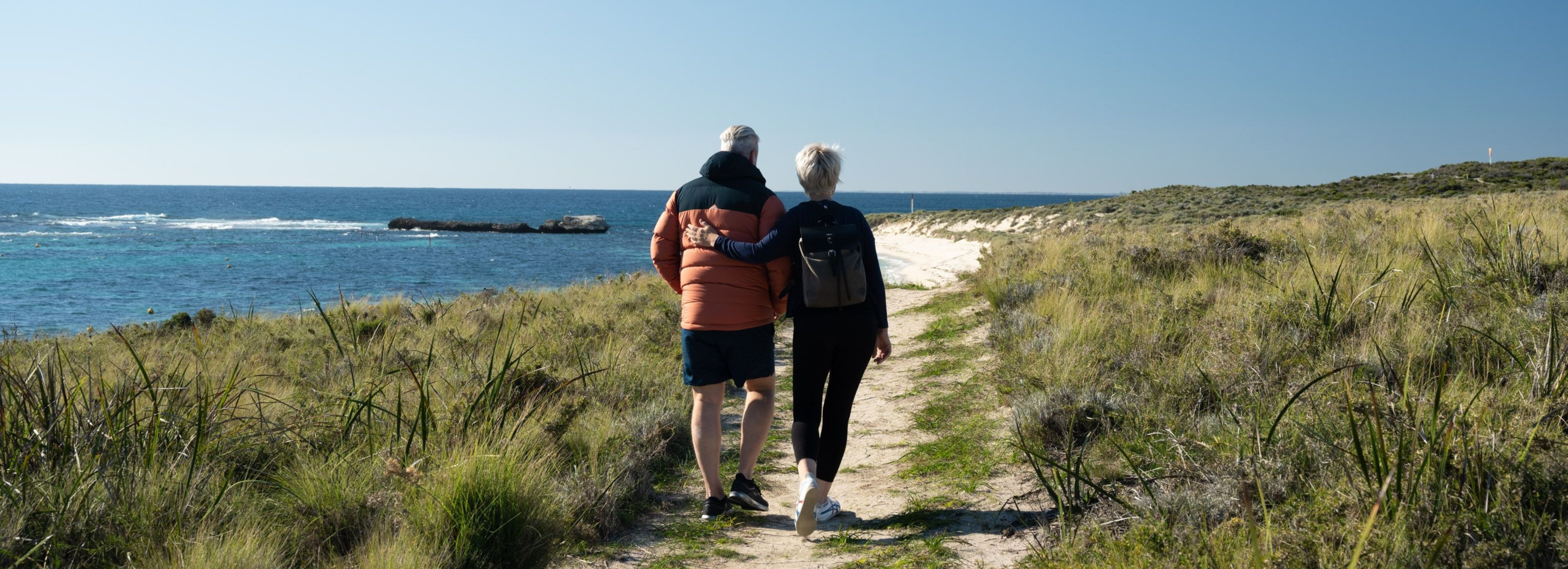 Walking along the coast
